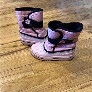 Pink Snow Boots with Snowflake Detail